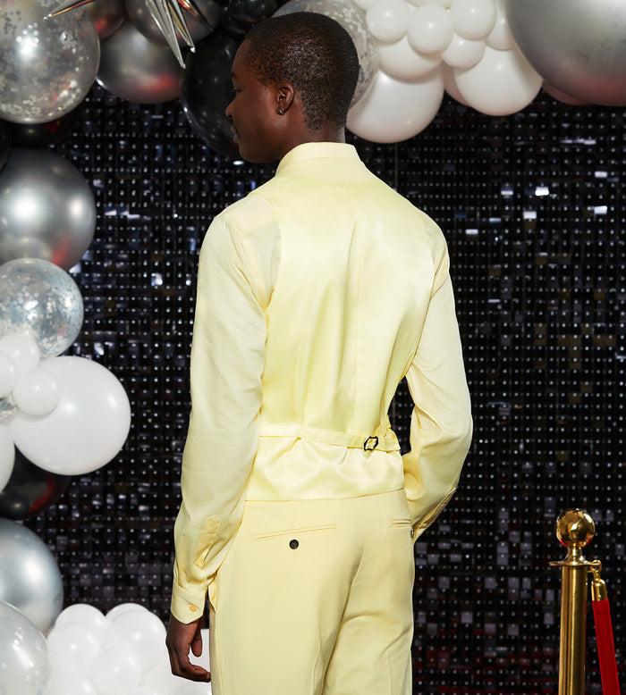 Tip Top Bright Yellow Solid Suit Vest