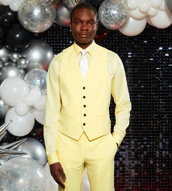 tip top Bright Yellow Solid Suit Vest