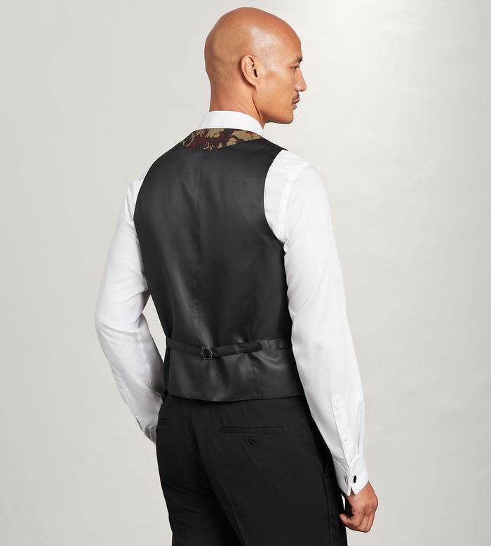 Tip Top Burgundy Jacquard Tuxedo Vest