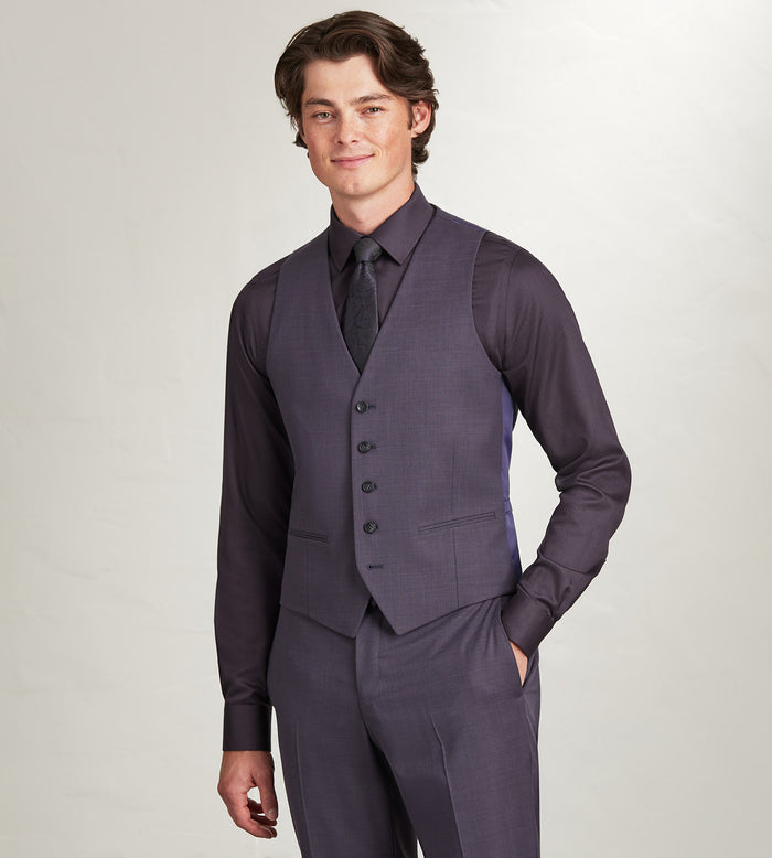 tip top Deep Purple Solid Suit Vest