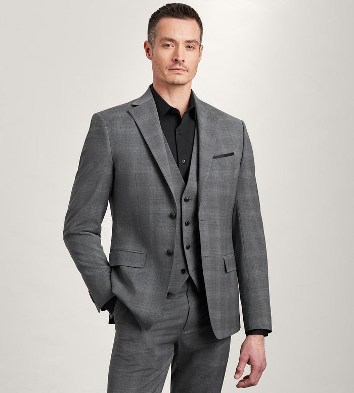 Tip Top Grey Plaid Suit Vest