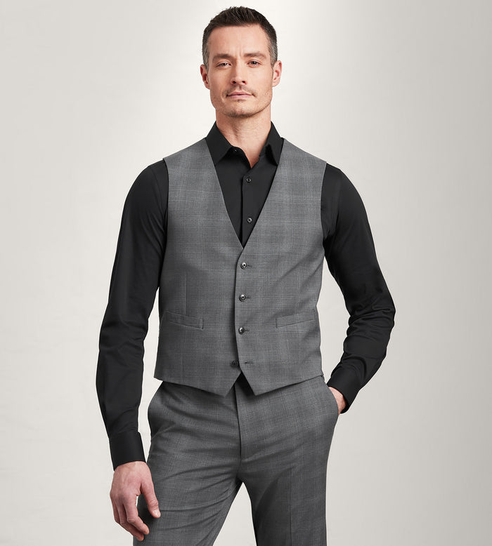 tip top Grey Plaid Suit Vest