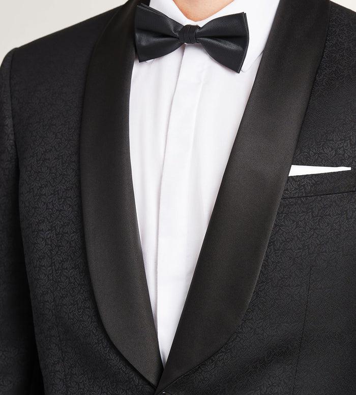 Tip Top Modern Fit Black Jacquard Tuxedo