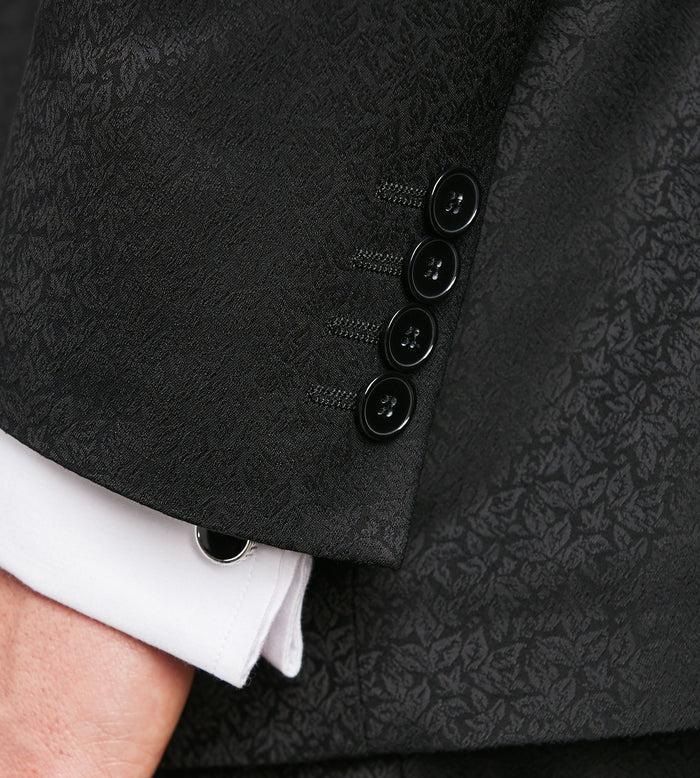 Tip Top Modern Fit Black Jacquard Tuxedo