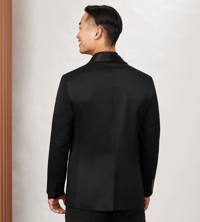 Tip Top Modern Fit Black Jacquard Tuxedo