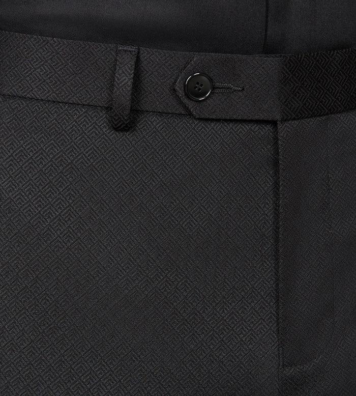 Tip Top Modern Fit Black Jacquard Tuxedo Pants