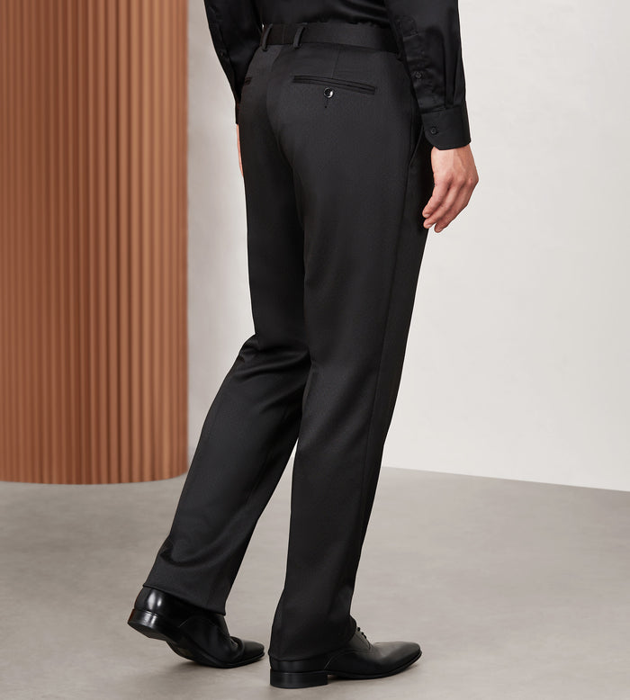 Tip Top Modern Fit Black Jacquard Tuxedo Pants