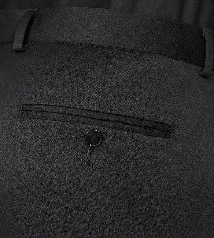 Tip Top Modern Fit Black Jacquard Tuxedo Pants