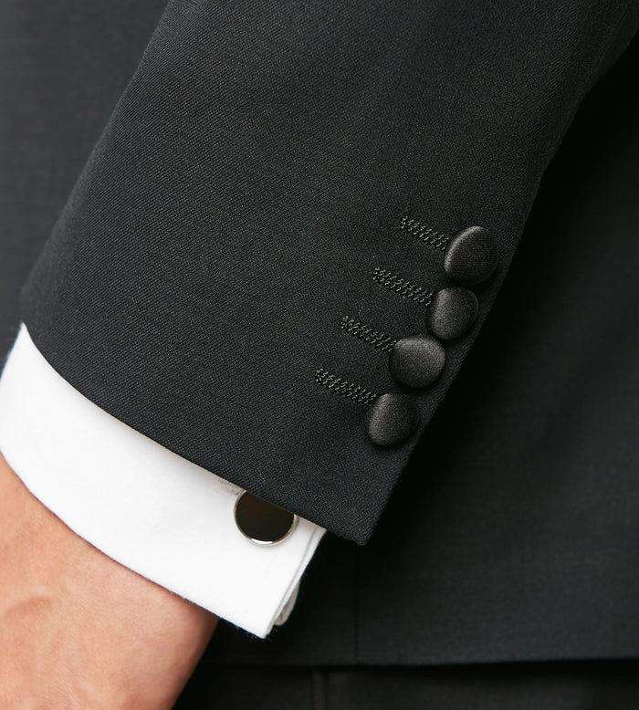 Tip Top Modern Fit Black Notch Lapel Solid Tuxedo