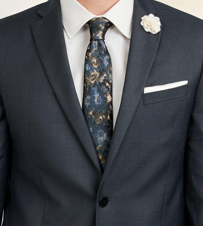 Tip Top Modern Fit Black Solid Suit