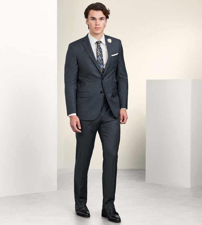 Tip Top Modern Fit Black Solid Suit