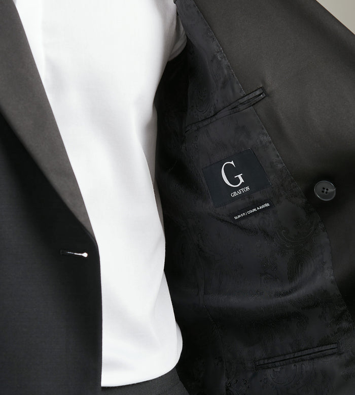 Tip Top Modern Fit Black Solid Tuxedo