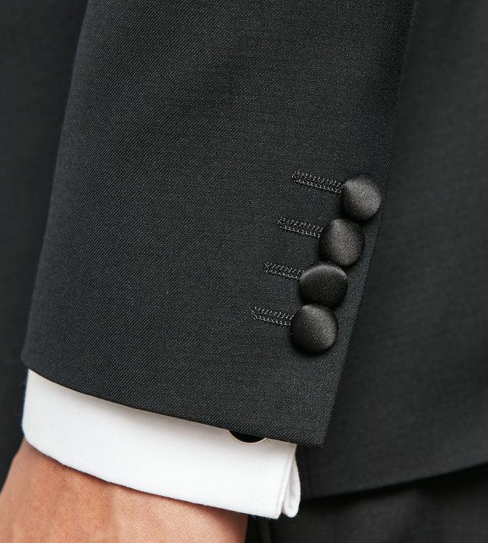 Tip Top Modern Fit Black Solid Tuxedo