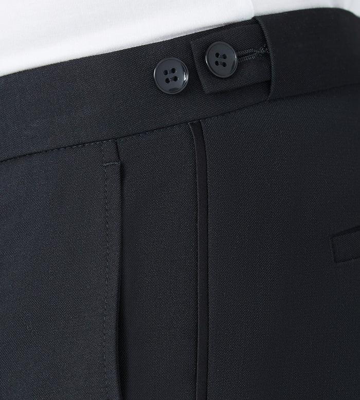 Tip Top Modern Fit Black Solid Tuxedo Pants
