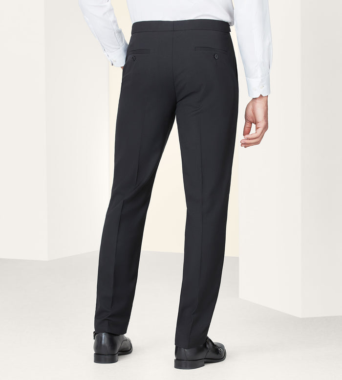 Tip Top Modern Fit Black Solid Tuxedo Pants