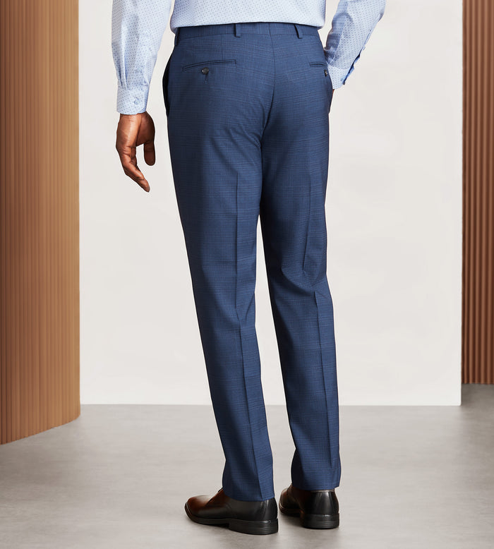 Tip Top Modern Fit Blue Plaid Suit Pants