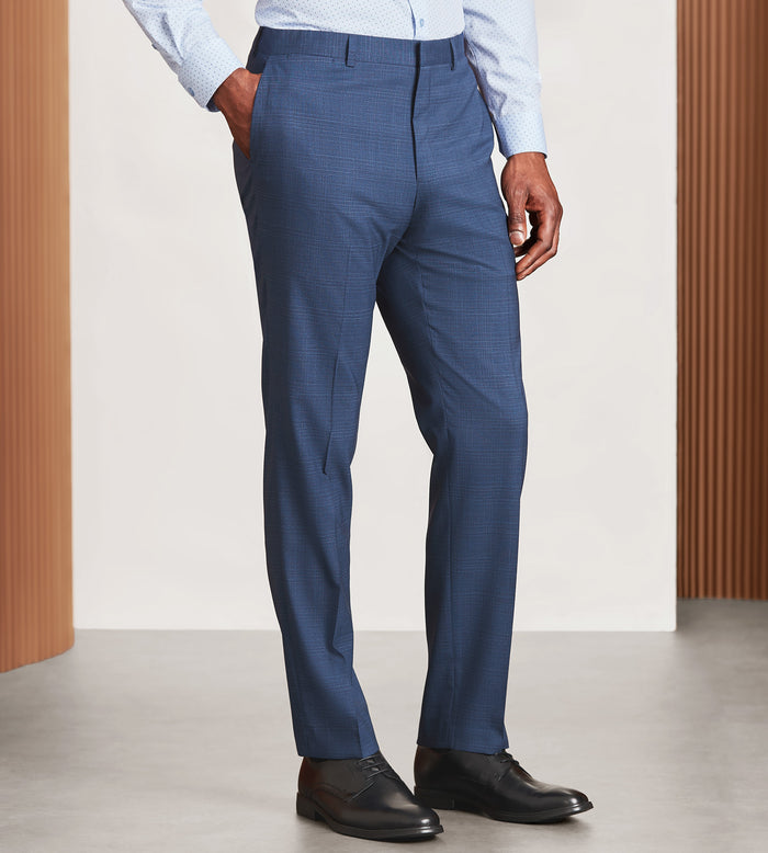 tip top Modern Fit Blue Plaid Suit Pants