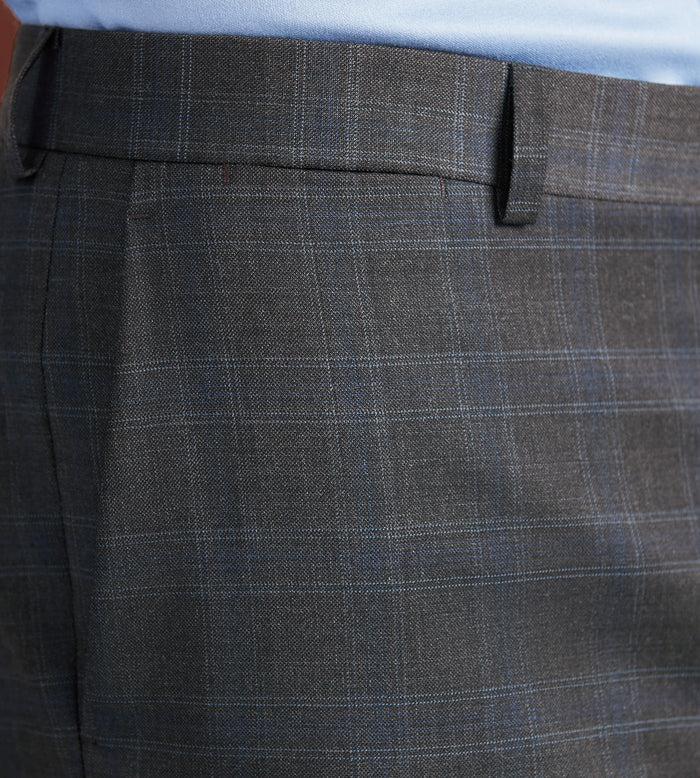 Tip Top Modern Fit Brown Plaid Suit Pants