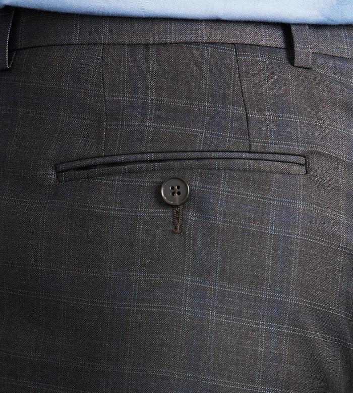 Tip Top Modern Fit Brown Plaid Suit Pants