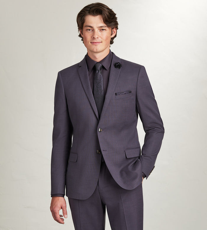 tip top Modern Fit Deep Purple Solid Suit