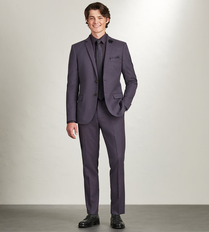 Tip Top Modern Fit Deep Purple Solid Suit