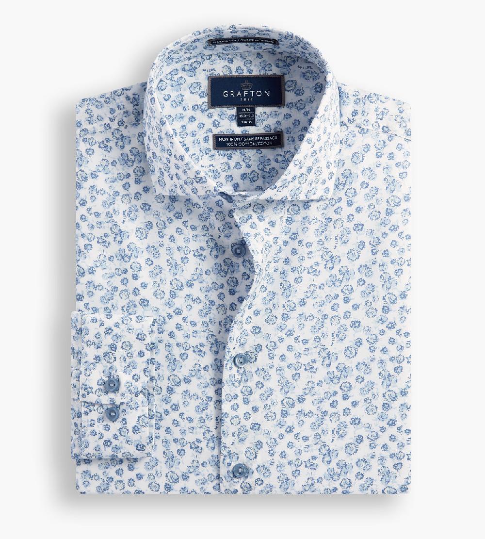 Tip Top Modern Fit Floral Print Dress Shirt