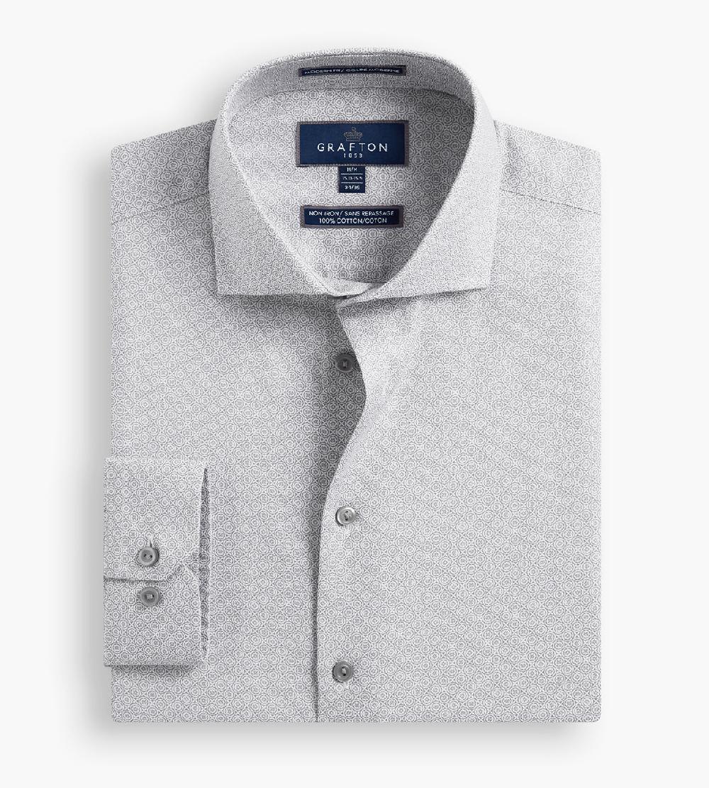 Tip Top Modern Fit Geo Print Dress Shirt