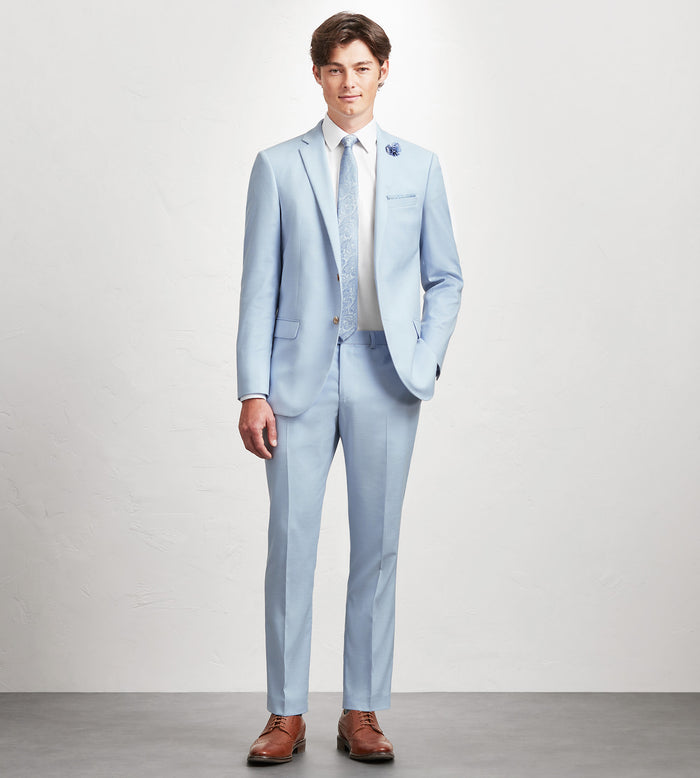 Tip Top Modern Fit Light Blue Solid Suit