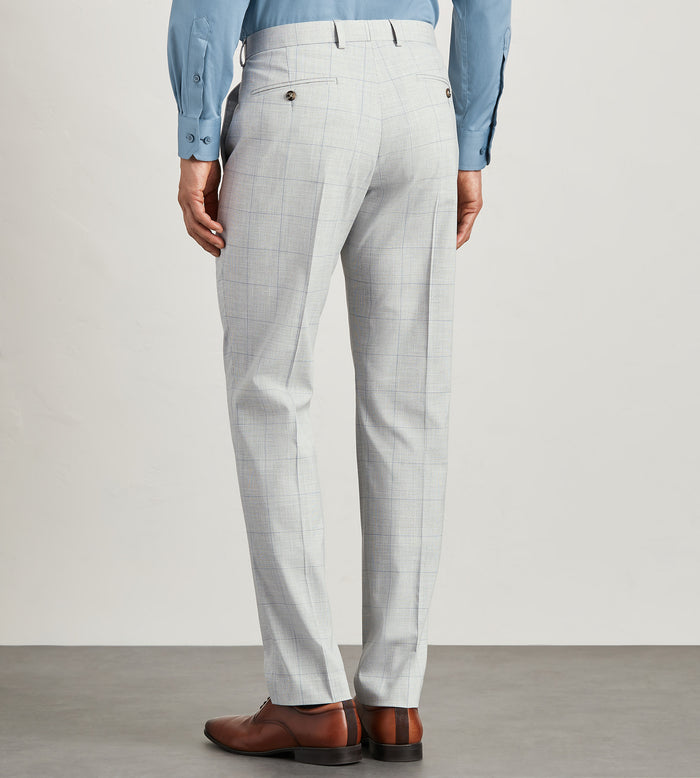 Tip Top Modern Fit Light Grey Plaid Suit Pants