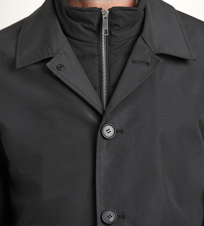 Tip Top Modern Fit Mac Coat With Removable Bib