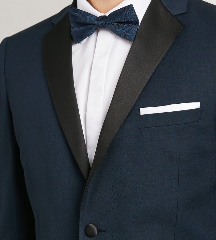 Tip Top Modern Fit Navy Notch Lapel Solid Tuxedo