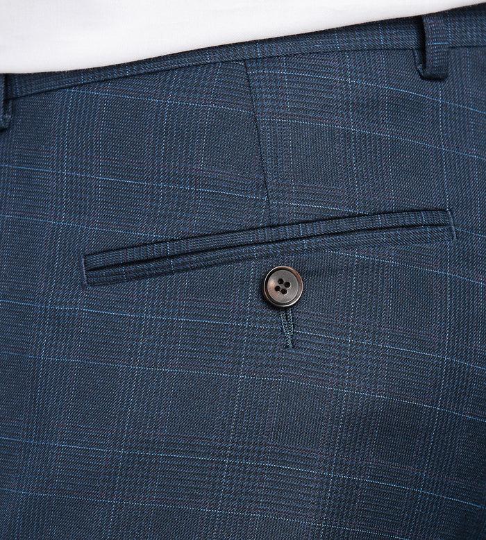 Tip Top Modern Fit Navy Plaid Suit Pants