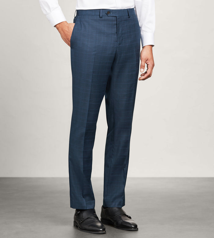 tip top Modern Fit Navy Plaid Suit Pants