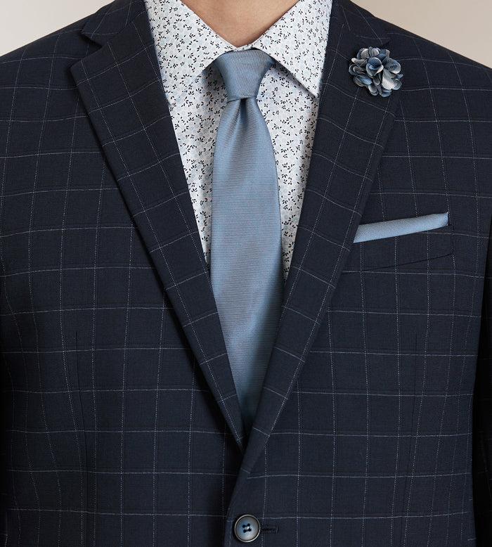 Tip Top Modern Fit Navy Windowpane Suit