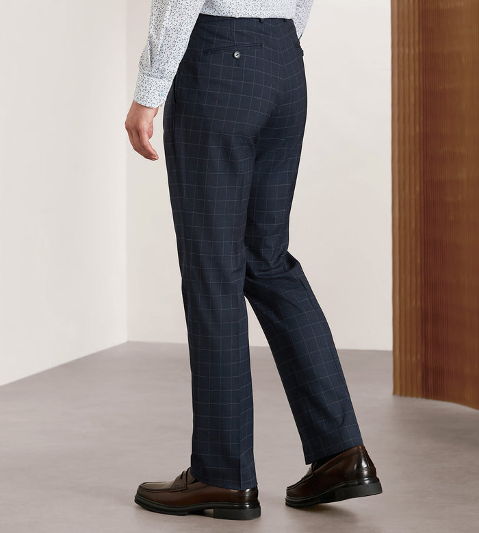 Tip Top Modern Fit Navy Windowpane Suit Pants
