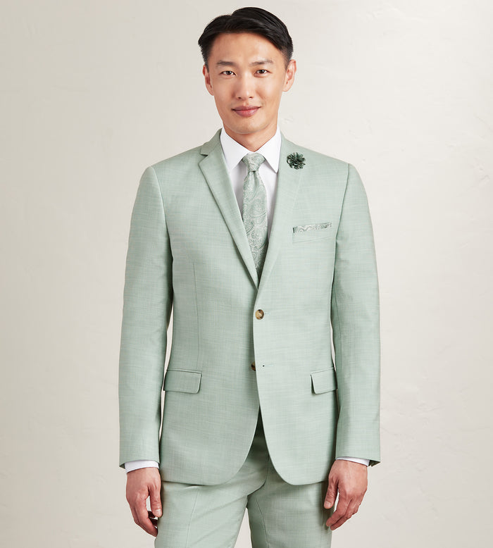 tip top Modern Fit Pale Green Solid Suit