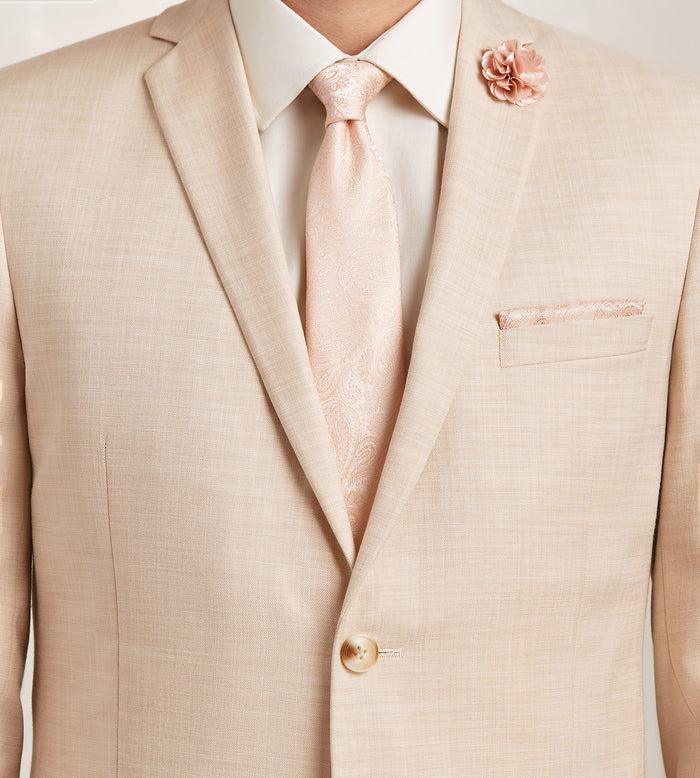 Tip Top Modern Fit Pale Peach Solid Suit