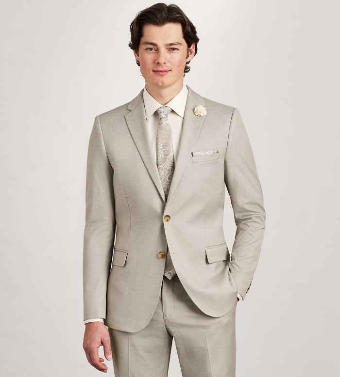 tip top Modern Fit Tan Solid Suit