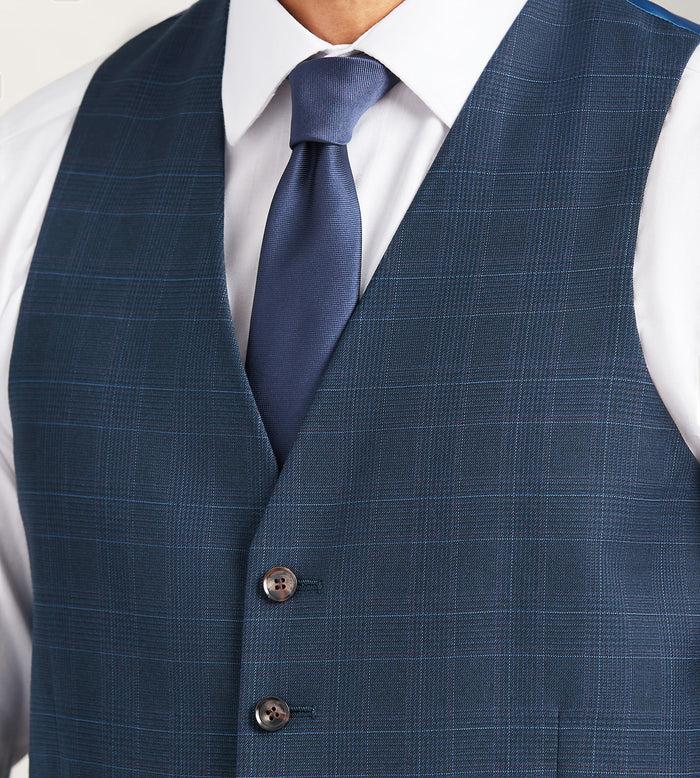 Tip Top Navy Plaid Suit Vest