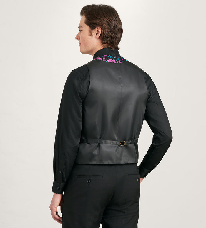 Tip Top Purple Jacquard Tuxedo Vest