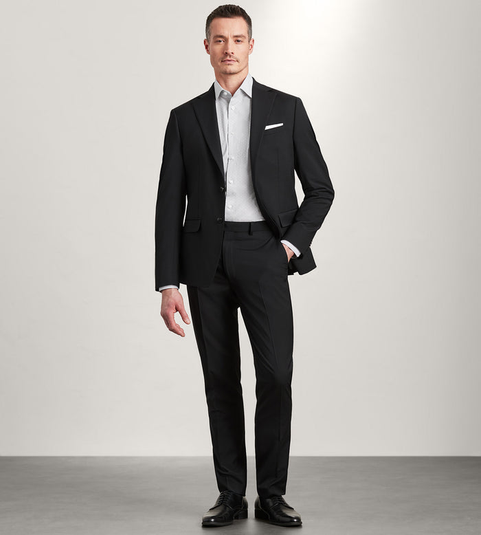 Tip Top Slim Fit Black Neat Suit