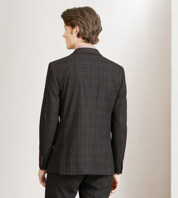 Tip Top Slim Fit Black Plaid Suit