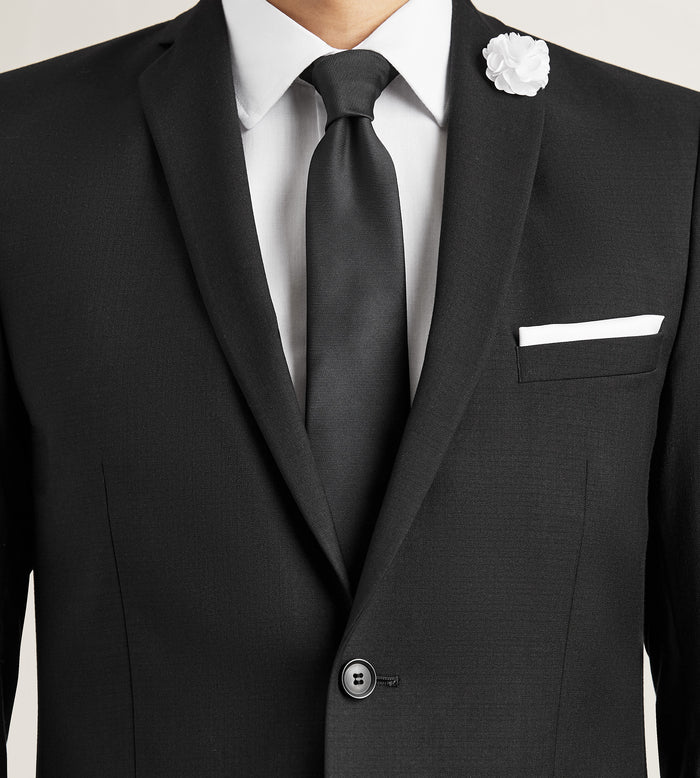 Tip Top Slim Fit Black Solid Suit