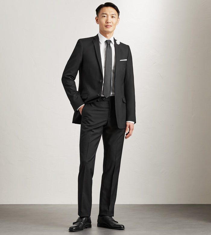 Tip Top Slim Fit Black Solid Suit