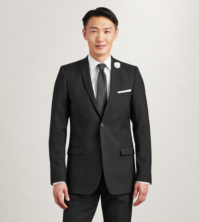 tip top Slim Fit Black Solid Suit