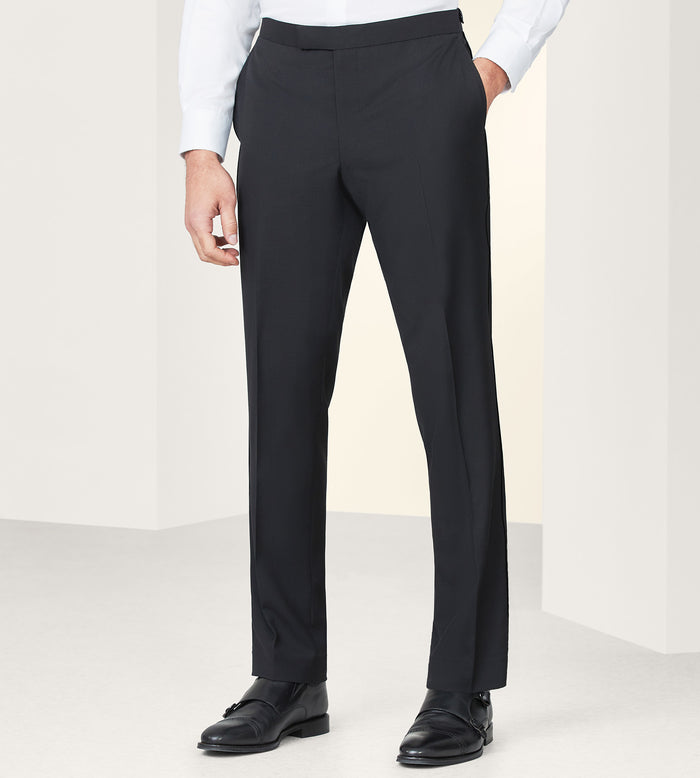 tip top Slim Fit Black Solid Tuxedo Pants