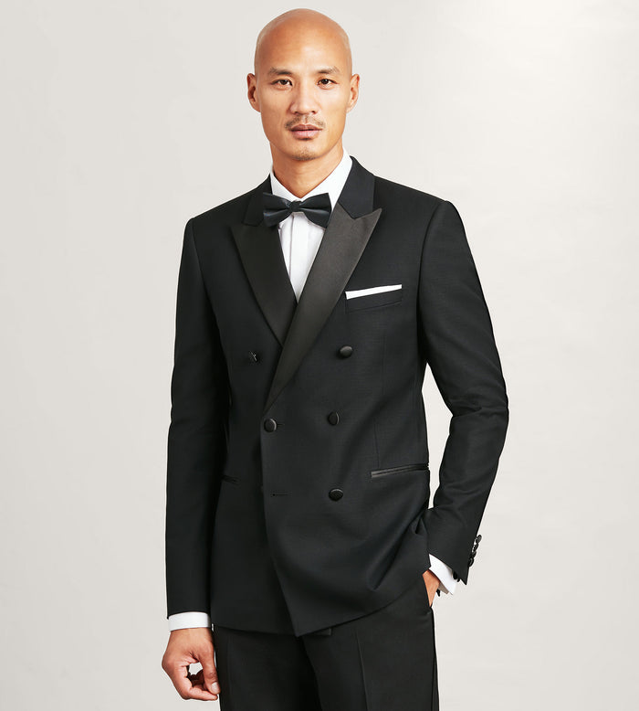 tip top Slim Fit Black Solid Tuxedo