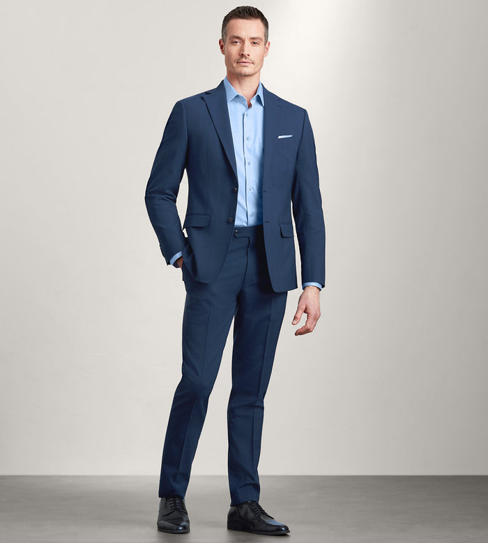 Tip Top Slim Fit Blue Windowpane Suit