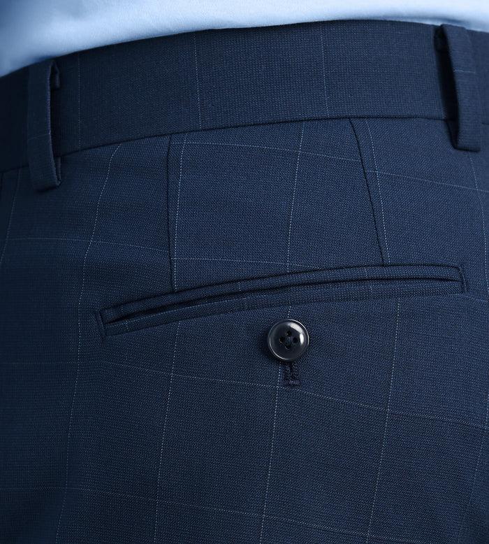 Tip Top Slim Fit Blue Windowpane Suit Pants