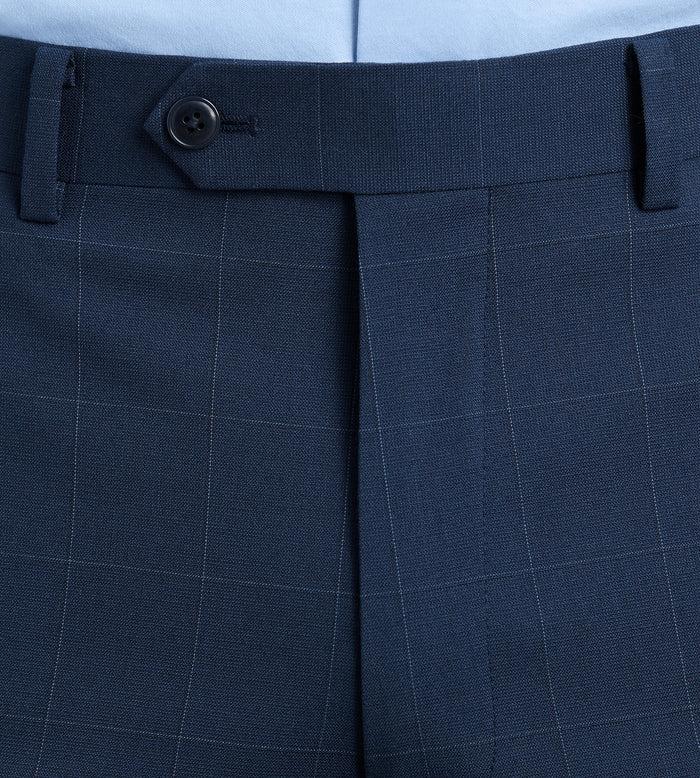 Tip Top Slim Fit Blue Windowpane Suit Pants